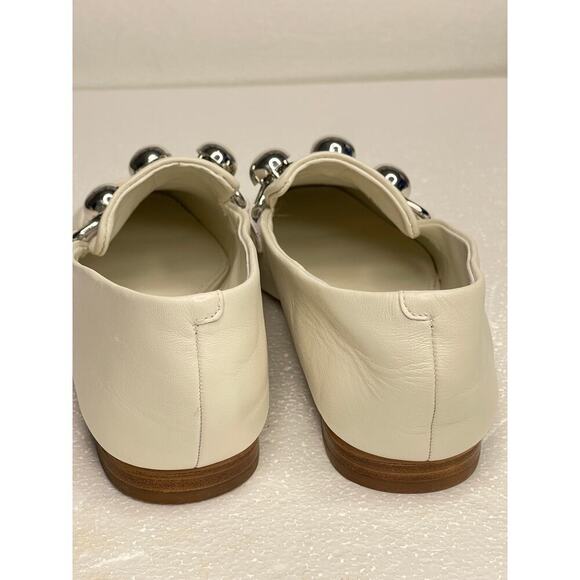 Marc Fisher LTD Elenda Leather Flat Slip-on Cream Loafers size 8.5 New - Picture 7 of 9